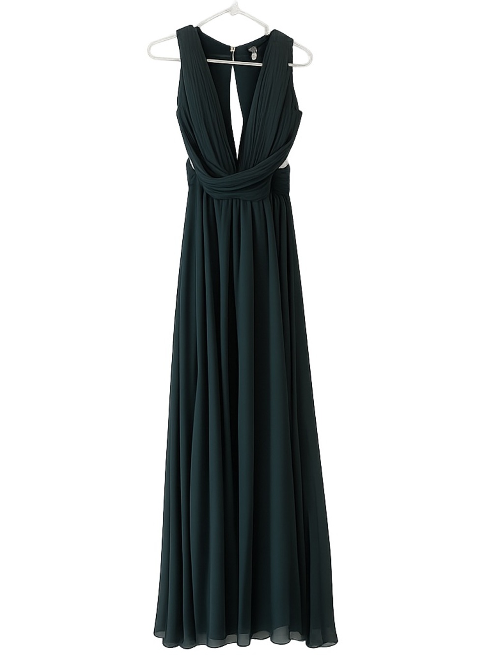 SHEIN Deep Teal Crisscross V-Neck Maxi Dress